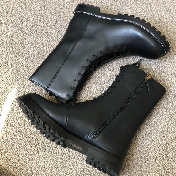 NWT [J.Crew] Gwen Lug-sole Leather Lace-up Tall Shaft Boots- 7 - Picture 3 of 9